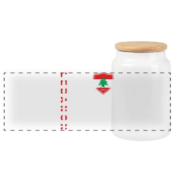 Libanon Beirut Libanese Libanesin Libanesisch LBN - Panorama Keksdose mit Holzdeckel - Weiß - Vorne