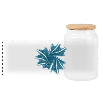 Starfish Sea Urchin Sea Animals Ocean Chaos 4285oce - Panoramic Cookie Jar with Wooden Lid - white - Front