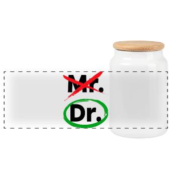 Doctor Statement Doctor Specialist Emergency Doctor Occupation Job - Panoramic Cookie Jar with Wooden Lid - white - Front