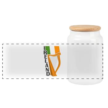 Irland Souvenir Wahrzeichen, Irland Flagge Reisen - Panorama Keksdose mit Holzdeckel - Weiß - Vorne