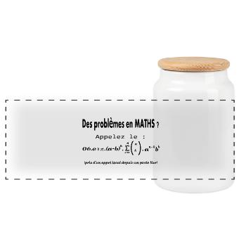 problème math - Boîte à biscuits avec couvercle en bois - blanc - Devant