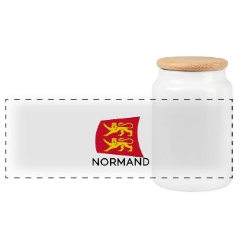 Normandy - Panoramic Cookie Jar with Wooden Lid - white - Front