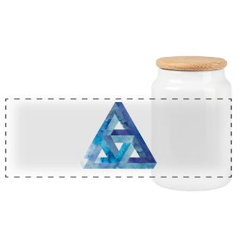 Triangle d'illusion d'optique Escher - Boîte à biscuits avec couvercle en bois - blanc - Devant
