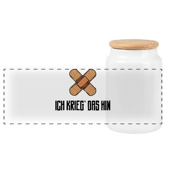 Doctor physician nurse carer supervisor - Panoramic Cookie Jar with Wooden Lid - white - Front