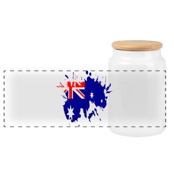 australia pepigo - Panoramic Cookie Jar with Wooden Lid - white - Front
