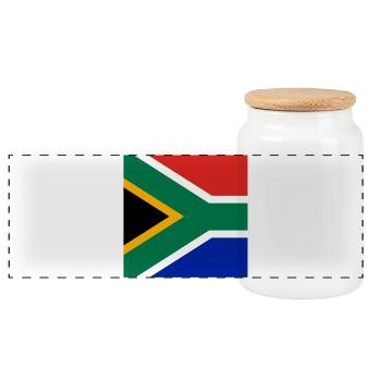 Drapeau de l’Afrique du Sud - Boîte à biscuits avec couvercle en bois - blanc - Devant