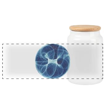 Watercolor art graphic painting picture chaos 9505ice - Panoramic Cookie Jar with Wooden Lid - white - Front