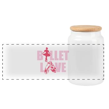 ballet - Panoramic Cookie Jar with Wooden Lid - white - Front