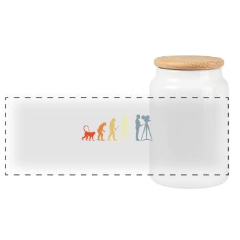 Kameramann Evolution - Panorama Keksdose mit Holzdeckel - Weiß - Vorne