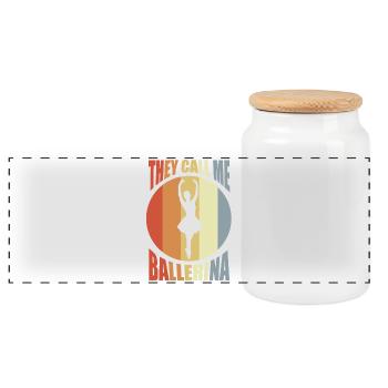 Ballet pour enfants - Boîte à biscuits avec couvercle en bois - blanc - Devant