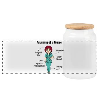 Infirmière soignante assistante sociale - Boîte à biscuits avec couvercle en bois - blanc - Devant