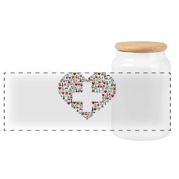 First Aid Medicine Nurse Doctor Doctor - Panoramic Cookie Jar with Wooden Lid - white - Front