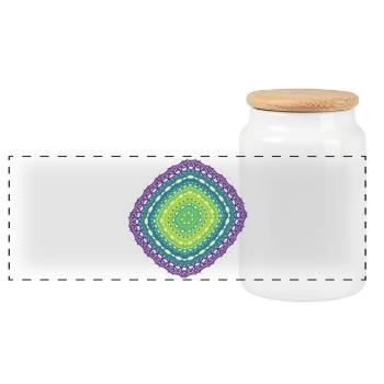 Order chaos art diamond square 4946vir - Panoramic Cookie Jar with Wooden Lid - white - Front