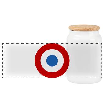 autocollant air force roundel France armée de l’air - Boîte à biscuits avec couvercle en bois - blanc - Devant