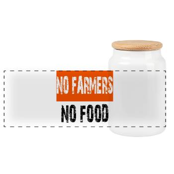 Pas d'agriculteurs, pas de nourriture - Boîte à biscuits avec couvercle en bois - blanc - Devant