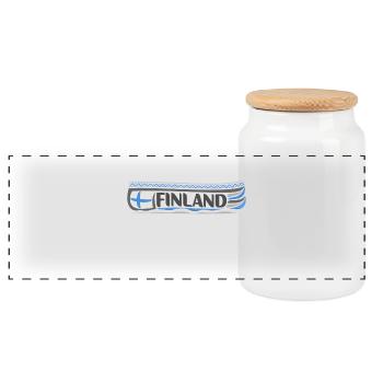 Finlande Voyage Souvenir Landmark Drapeau Finlandais - Boîte à biscuits avec couvercle en bois - blanc - Devant