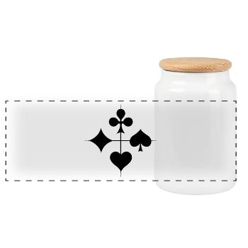 Skat Poker Cartes à jouer Jeu Costumes Cartes à jouer - Boîte à biscuits avec couvercle en bois - blanc - Devant