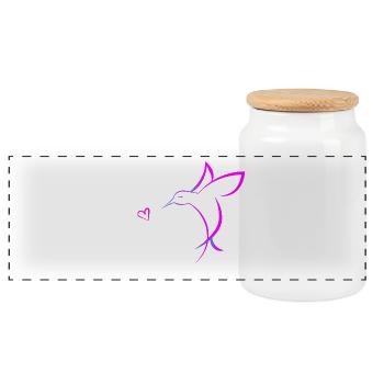 Colibri avec coeur - Boîte à biscuits avec couvercle en bois - blanc - Devant