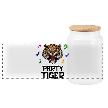 Party animals partying drinking getting drunk - Panoramic Cookie Jar with Wooden Lid - white - Front