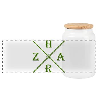 Harz Style - Kreuz Harz - Wir lieben den Harz - Panorama Keksdose mit Holzdeckel - Weiß - Vorne