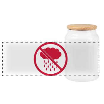 Prohibited sign rain - Panoramic Cookie Jar with Wooden Lid - white - Front