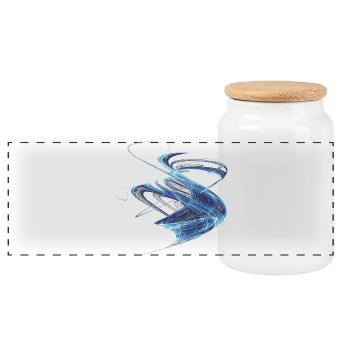 Watercolor art graphic painting picture chaos 13720ice - Panoramic Cookie Jar with Wooden Lid - white - Front