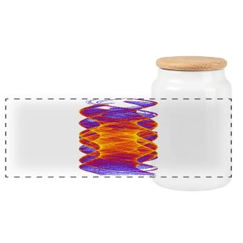 Watercolor art graphic painting picture chaos 13516bry - Panoramic Cookie Jar with Wooden Lid - white - Front