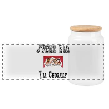 J'Peux Pas J'ai Chorale Musique Chants - Boîte à biscuits avec couvercle en bois - blanc - Devant