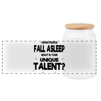 Anesthesia anesthesiologist superpowers gift funny - Panoramic Cookie Jar with Wooden Lid - white - Front