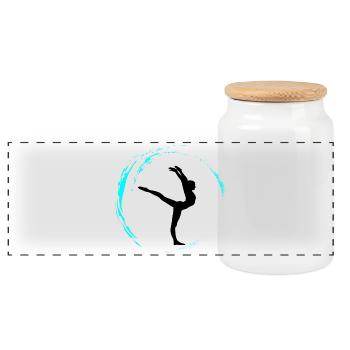 Gymnastics rythmiques - Boîte à biscuits avec couvercle en bois - blanc - Devant
