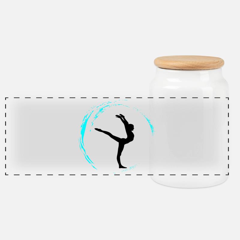 Rhythmic gymnastics - Panorama Keksdose mit Holzdeckel - Weiß
