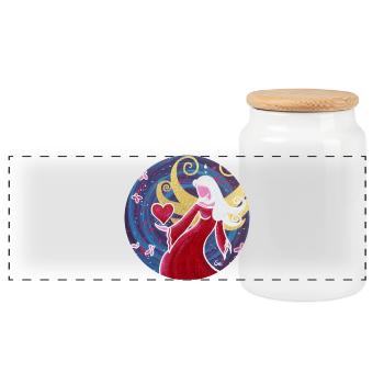 Ange de l’amour heureux Sonja Ariel de Staden - Boîte à biscuits avec couvercle en bois - blanc - Devant