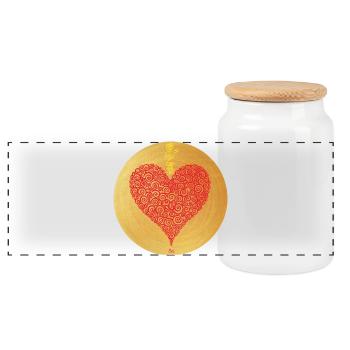 Cœur de l'abondance des âmes - Sonja Ariel von Staden - Boîte à biscuits avec couvercle en bois - blanc - Devant
