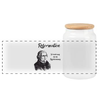 Reformationstag Reformation Luther Veränderung - Panorama Keksdose mit Holzdeckel - Weiß - Vorne