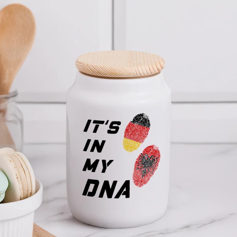 Nel mio DNA Germania e Albania / presente Biscottiera con coperchio in legno