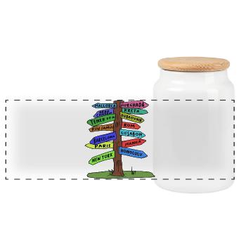 Vacances Vacances Voyage Vacances Voyage Dété Soleil Mer - Boîte à biscuits avec couvercle en bois - blanc - Devant