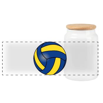 Volleyball pour les joueurs de volley-ball - Boîte à biscuits avec couvercle en bois - blanc - Devant