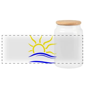 Naturism symbol - Panoramic Cookie Jar with Wooden Lid - white - Front