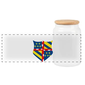 Coat of arms of Burgundy - Panoramic Cookie Jar with Wooden Lid - white - Front
