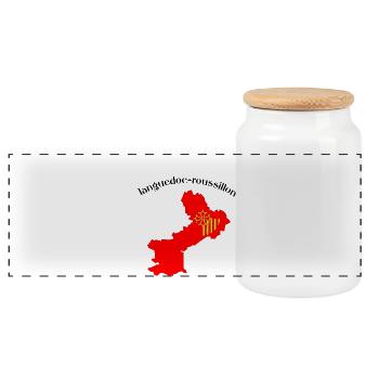 languedoc-roussillon - Boîte à biscuits avec couvercle en bois - blanc - Devant