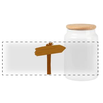 Signpost Path Path Direction - Panoramic Cookie Jar with Wooden Lid - white - Front