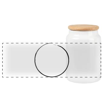 offener schwarzer Kreis | Schmutzrand - Panorama Keksdose mit Holzdeckel - Weiß - Vorne