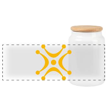 LABARO CANTABRO M1 - Panoramic Cookie Jar with Wooden Lid - white - Front