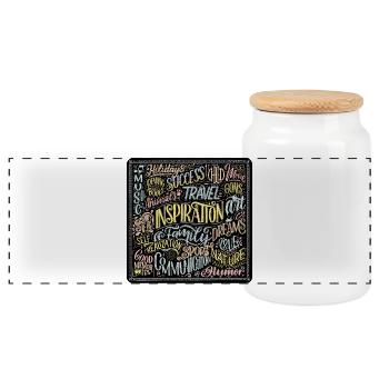 Mélange de typographies Positives Multicolores - Boîte à biscuits avec couvercle en bois - blanc - Devant