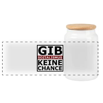 Socialisme pas de chance - Boîte à biscuits avec couvercle en bois - blanc - Devant