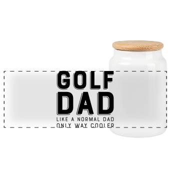 Golf - Panorama Keksdose mit Holzdeckel - Weiß - Vorne