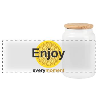 profitez de chaque instant kontiki - Boîte à biscuits avec couvercle en bois - blanc - Devant