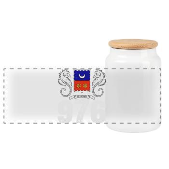 MAYOTTE - Boîte à biscuits avec couvercle en bois - blanc - Devant