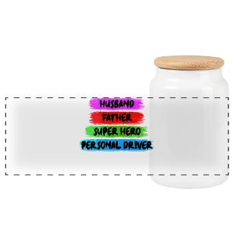 Fête des pères Fête des hommes Fête des hommes Meilleur papa papa Père - Boîte à biscuits avec couvercle en bois - blanc - Devant