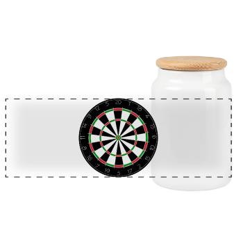 Dartscheibe, Dart, Darts, Darts, Darts # - Panorama Keksdose mit Holzdeckel - Weiß - Vorne